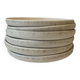 6 Enameled stoneware plates - dessert plates