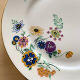 6 vintage plates in white Limoges porcelain signed TLB, flowers