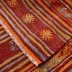 4x7 Red Orange Striped Handmade Wool Kilim Rug