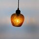 Suspension vintage en verre ciselé ocre
