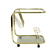 Vintage smoked glass trolley bar magazine rack side table milo baughman style italy 53cm
