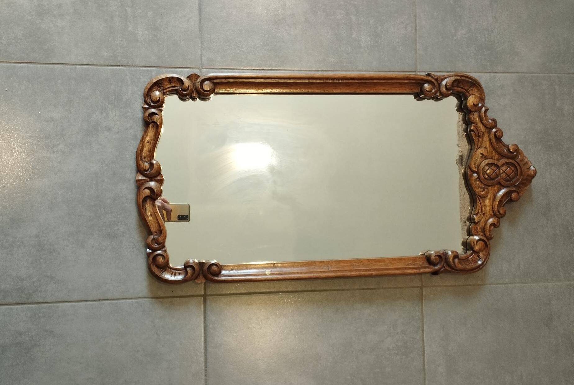 Large mirror in baroque rocaille rococo style
