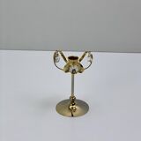 Vintage candle holder in 24 carat gold plated brass and Swarovski crystal, Palwa, Hollywood Regency. Allem