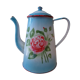 Ancienne cafetière émaillée décor fleurs