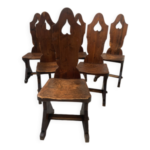 6 chaises en bois naturel