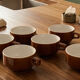 Lot de six tasses de bistrot style Apilco