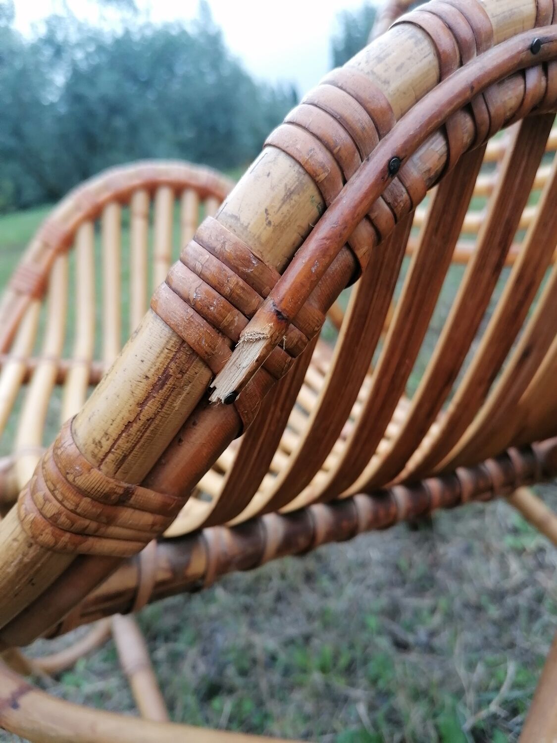 Vintage rattan armchair by Dirk Van Sliedregt for Rohe Noordwolde.