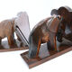 Pair of 2 art deco wooden elephant bookends