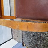 Fauteuil bridge art deco en skaï