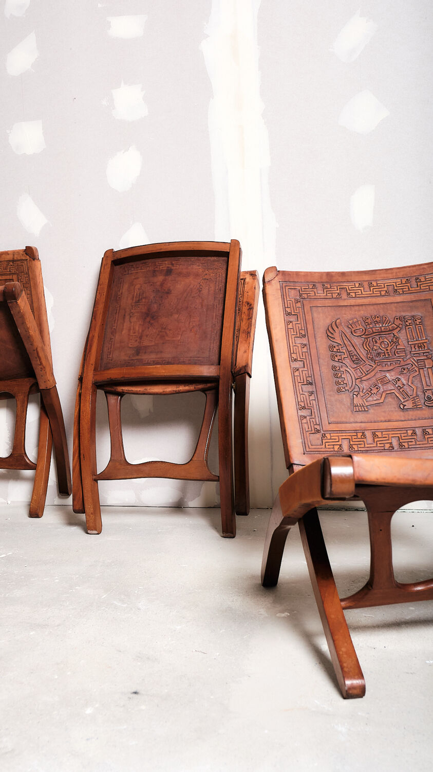 Set of 4 Angel’s Pazmino folding chairs, 1960’s