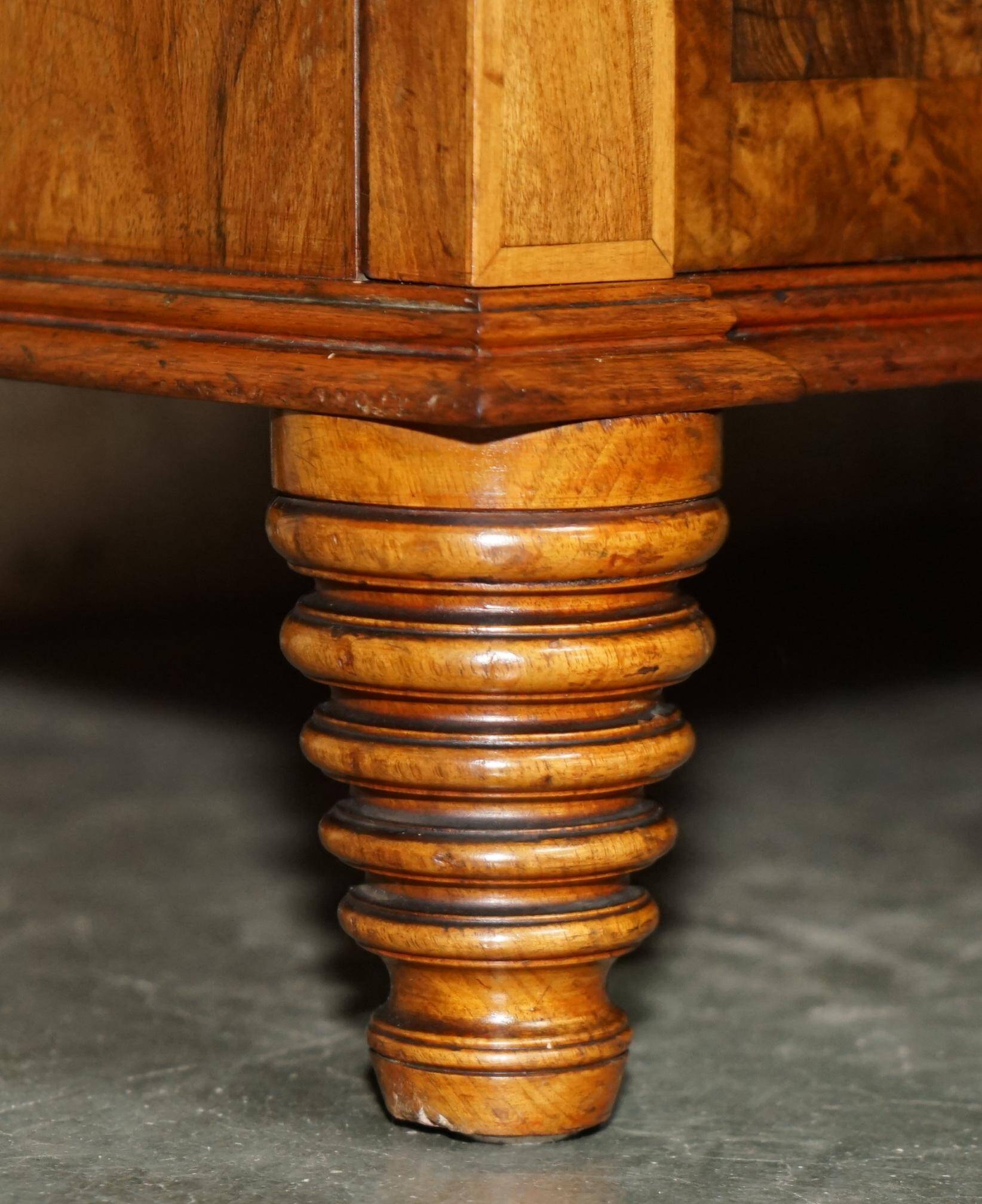 Queen Anne style pedestal commode from around 1710 in walnut and oyster veneer.