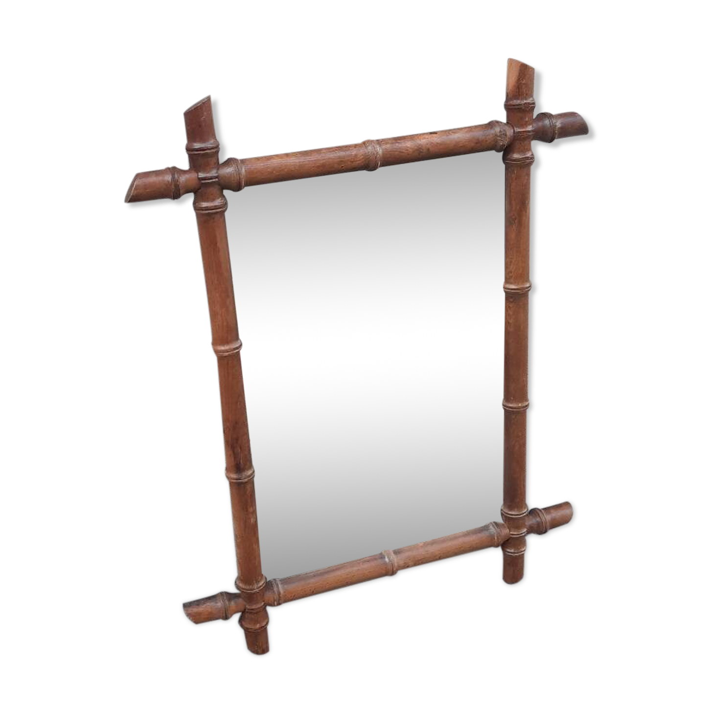 Wooden barber mirror