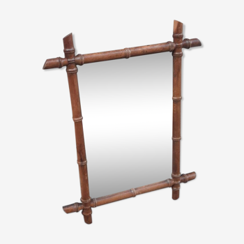 Wooden barber mirror