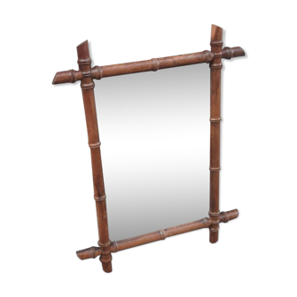 Wooden barber mirror