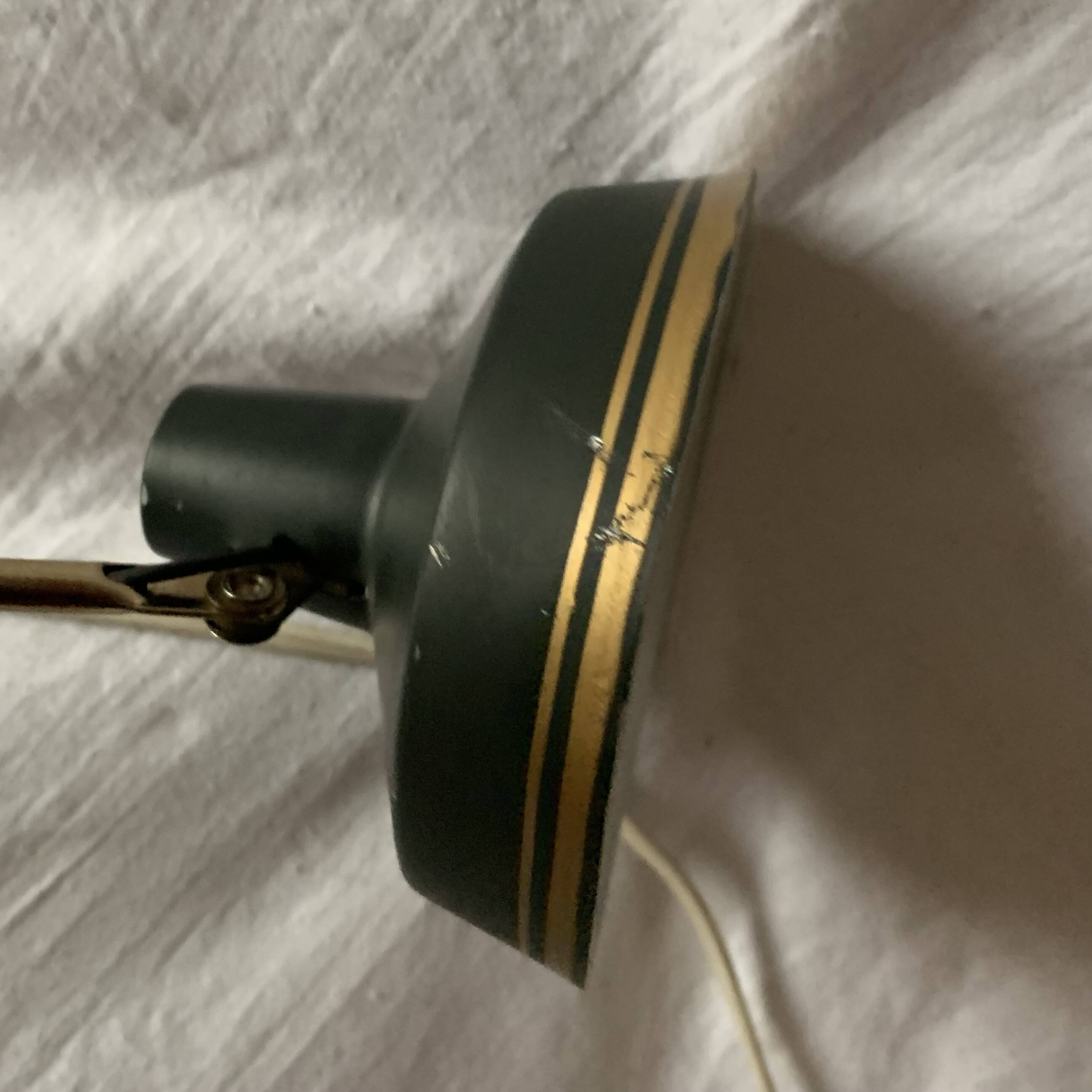 Vintage Tensor desk lamp in black metal and brass