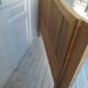 Headboard for a 160 bed in solid walnut with waxed finish.