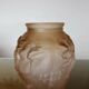 Art Deco vase in moulded pink glass, signed "Souchon Neuvesel", 1940s.