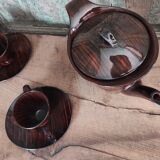 Mid Century French coffee set for 4, faïence Salins, model Bahamas