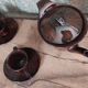 Mid Century French coffee set for 4, faïence Salins, model Bahamas