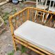 1960s beige rattan and cotton bench