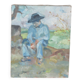 Oil on canvas depicting a man