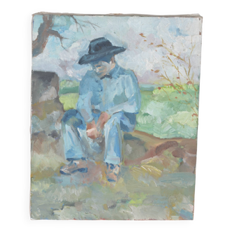 Oil on canvas depicting a man