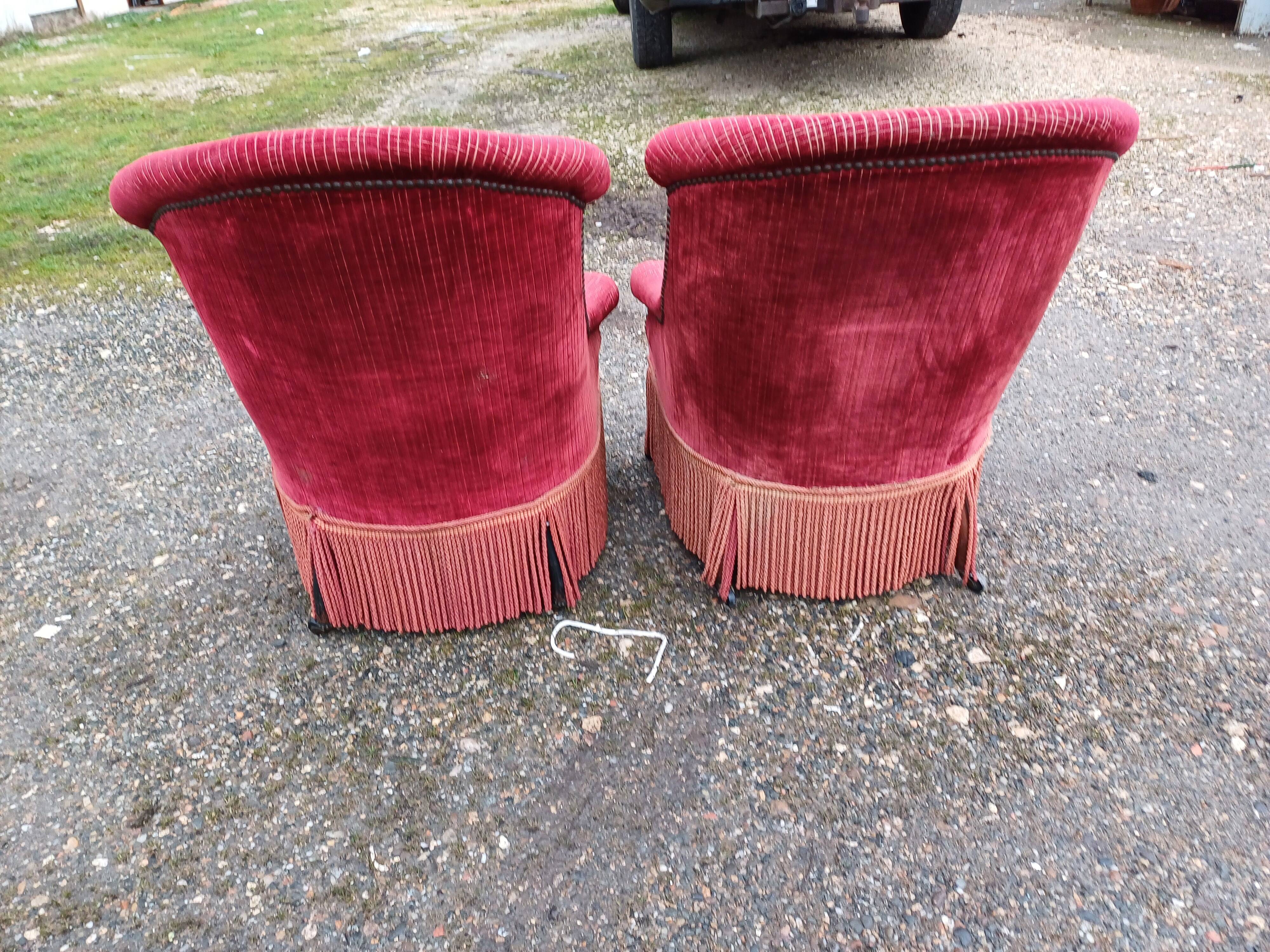 Pair of Napoleon III Frog Armchairs