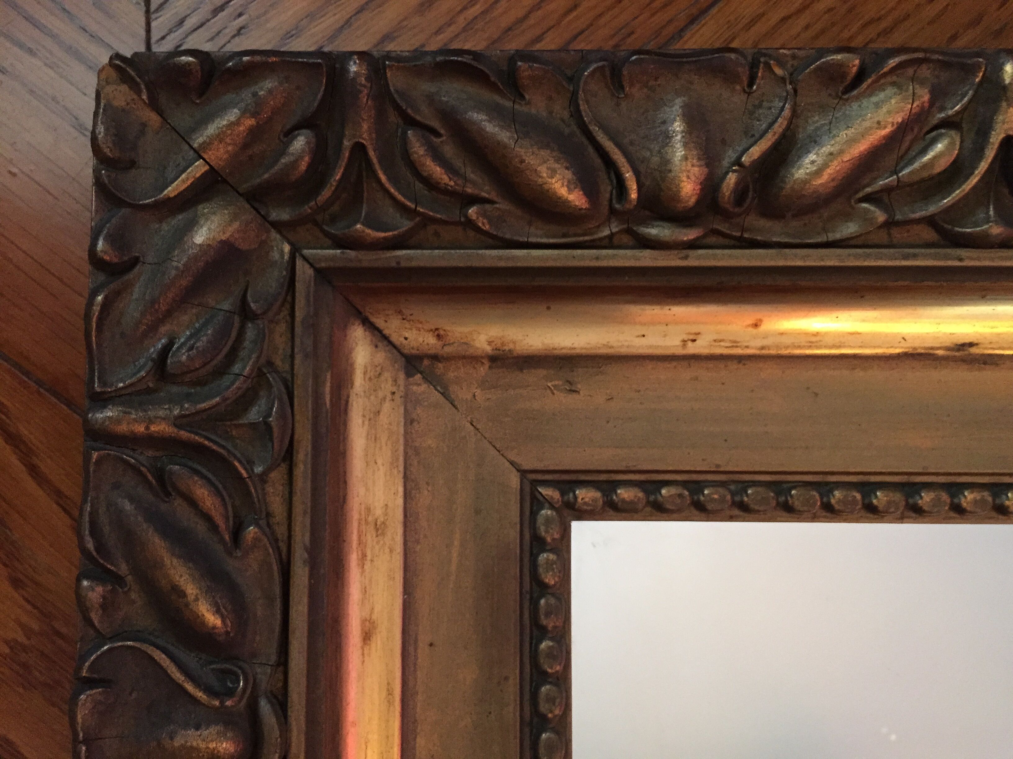 Mirror wooden gold 58x51cm