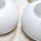 Pair of Postmodern White and Light Blue Murano Glass Table Lamps, Italy