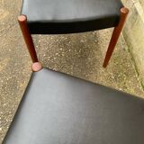 Vintage Scandinavian chairs in wood and leatherette restored