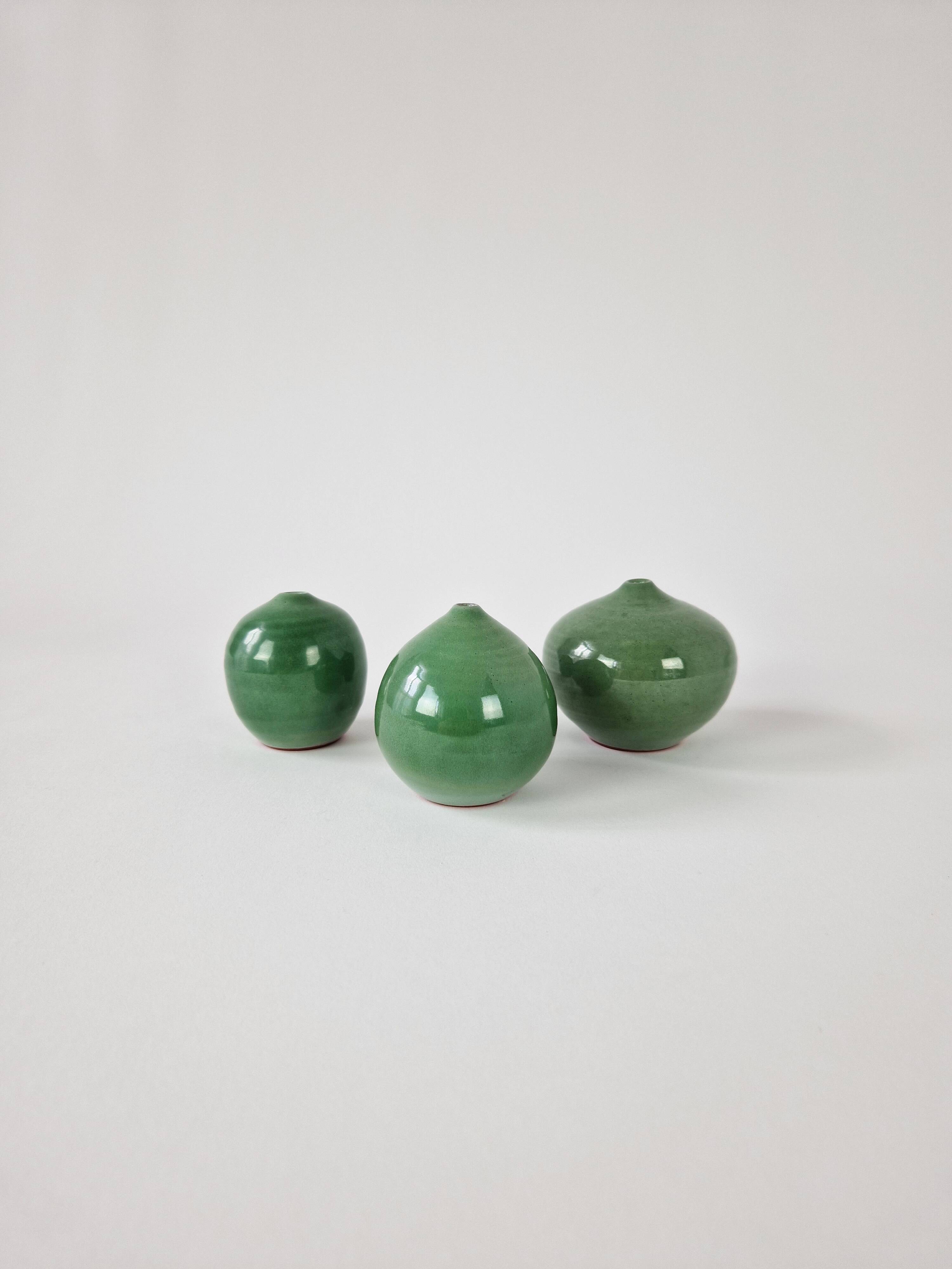 Trio of ceramic soliflores by Antonio Lampecco