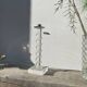 Silver-plated metal candlestick signed Alessandro Albrizzi 1970