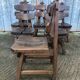6 brutalist chairs in solid oak