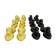 Box of 12 dog-shaped cutlery rests in yellow and black majolica.