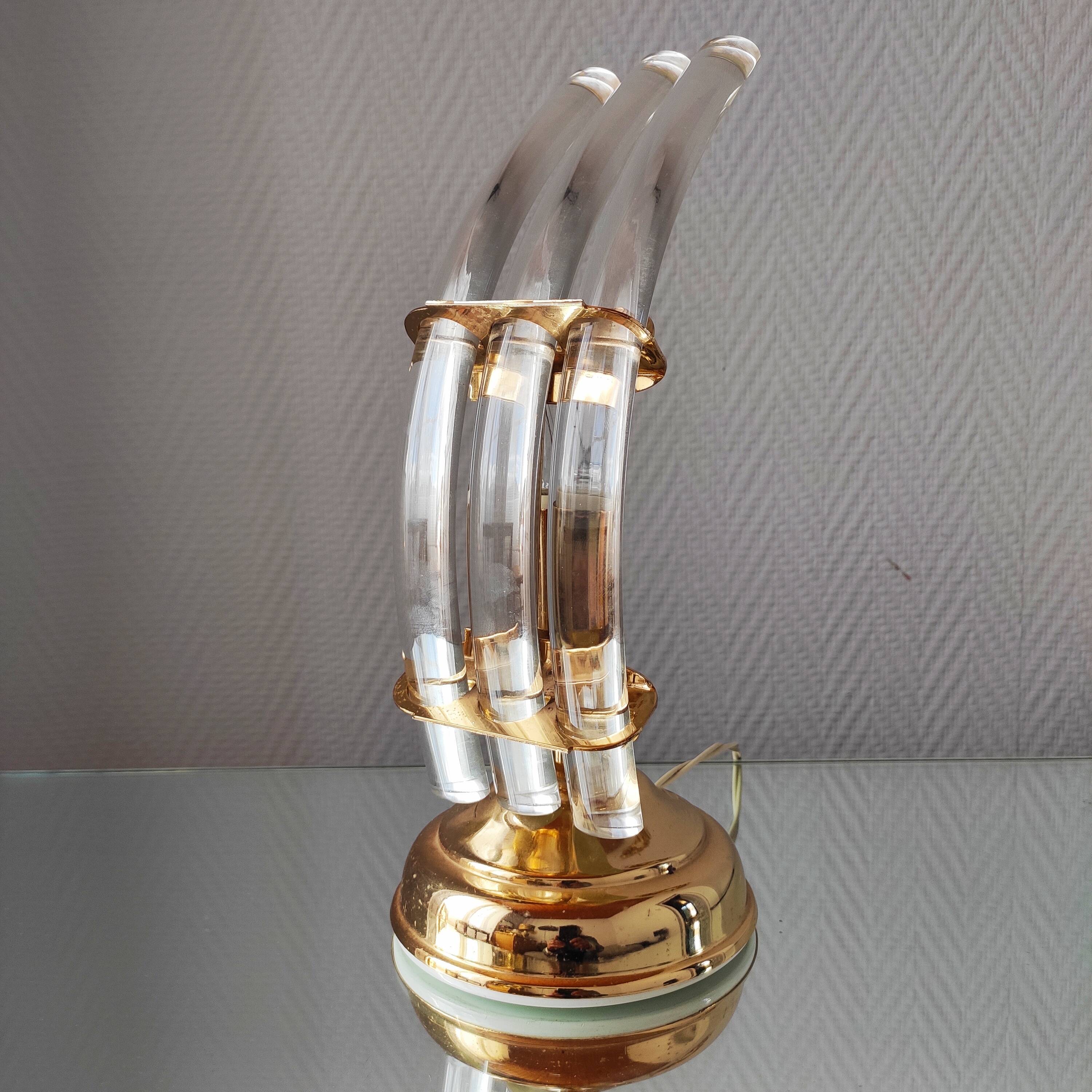 Vintage glass lamp 1970