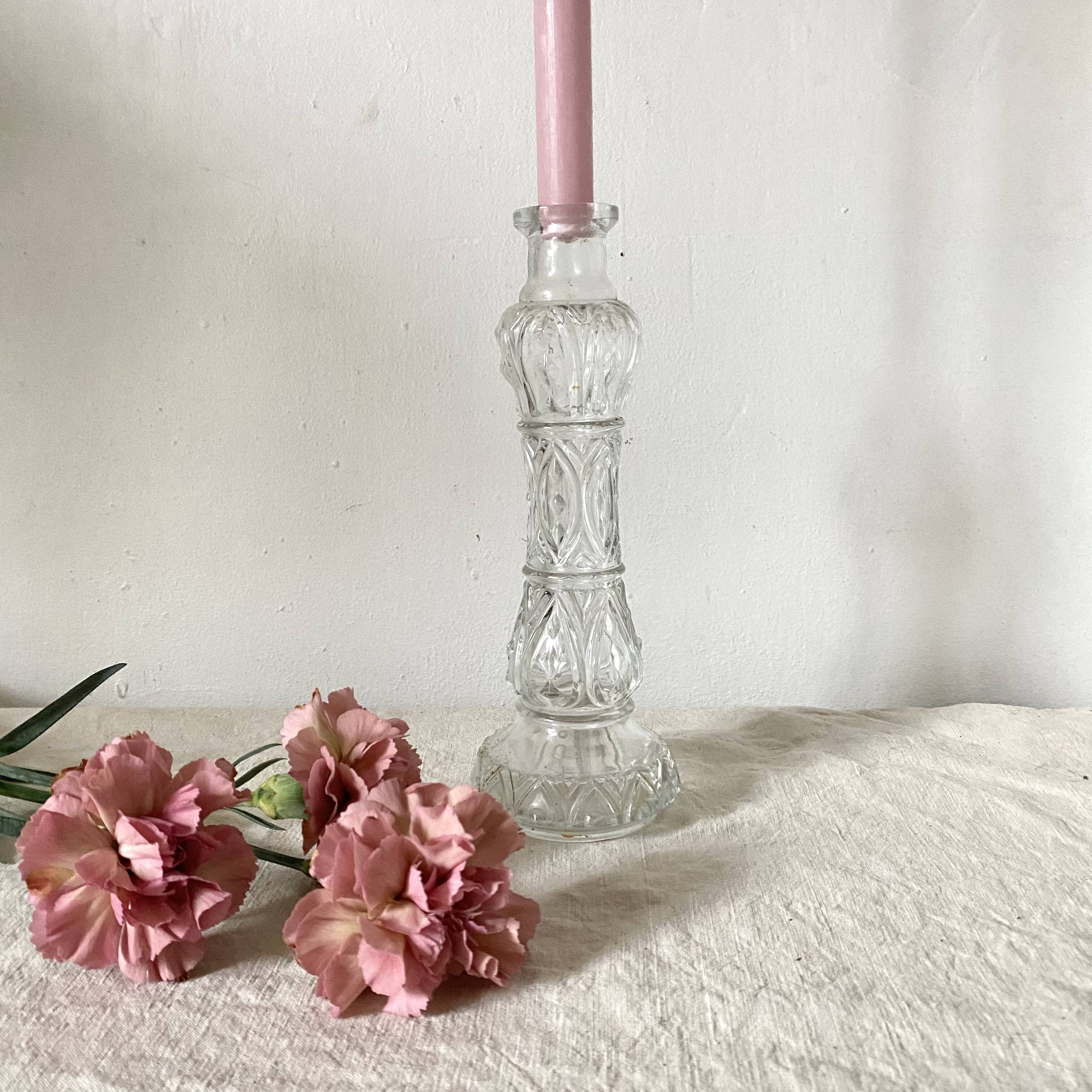 Vintage glass candle holder