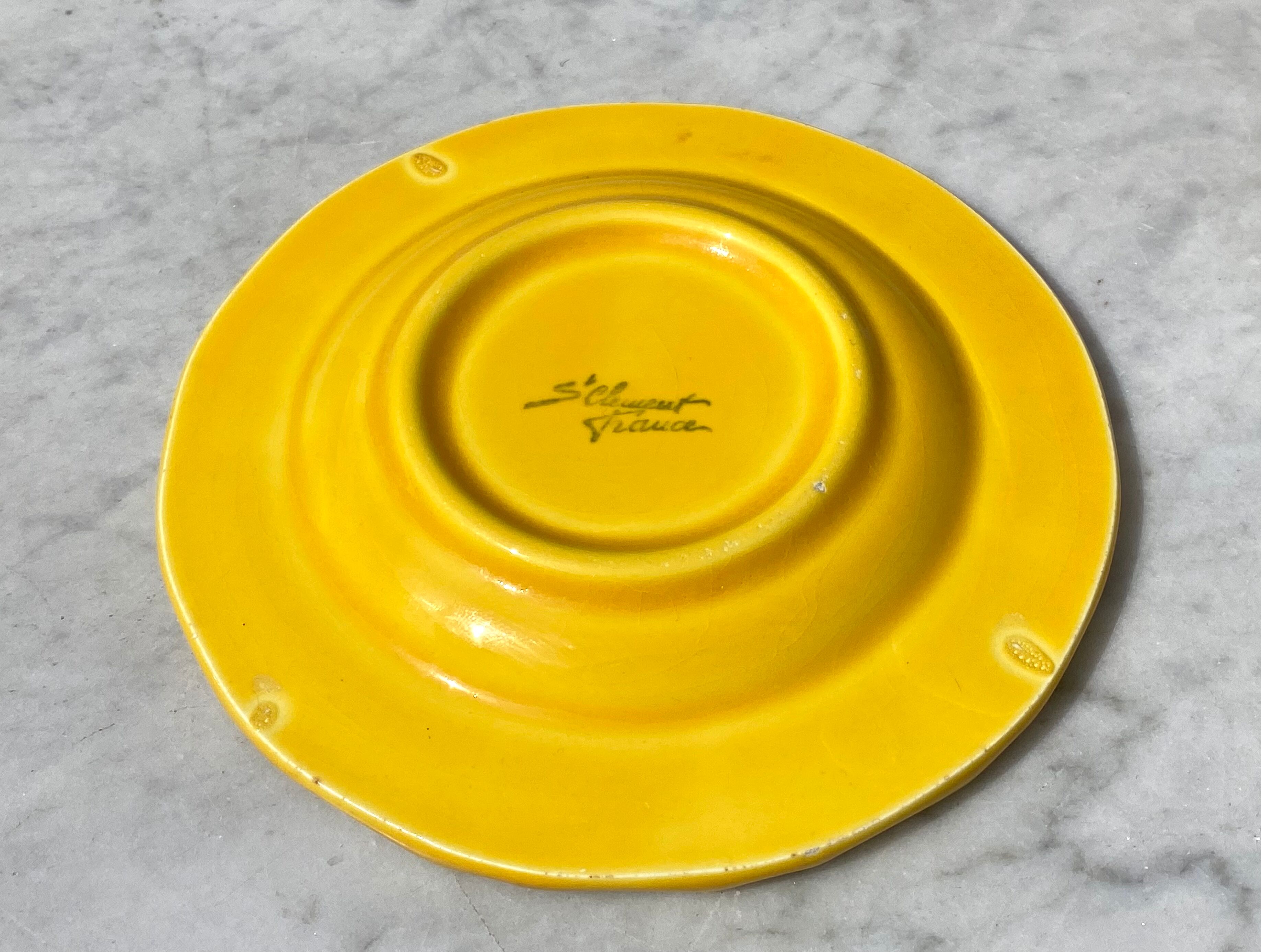 Empty cup ceramic pocket St Clément yellow National Lottery vintage 60s