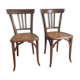Paire chaises cannées