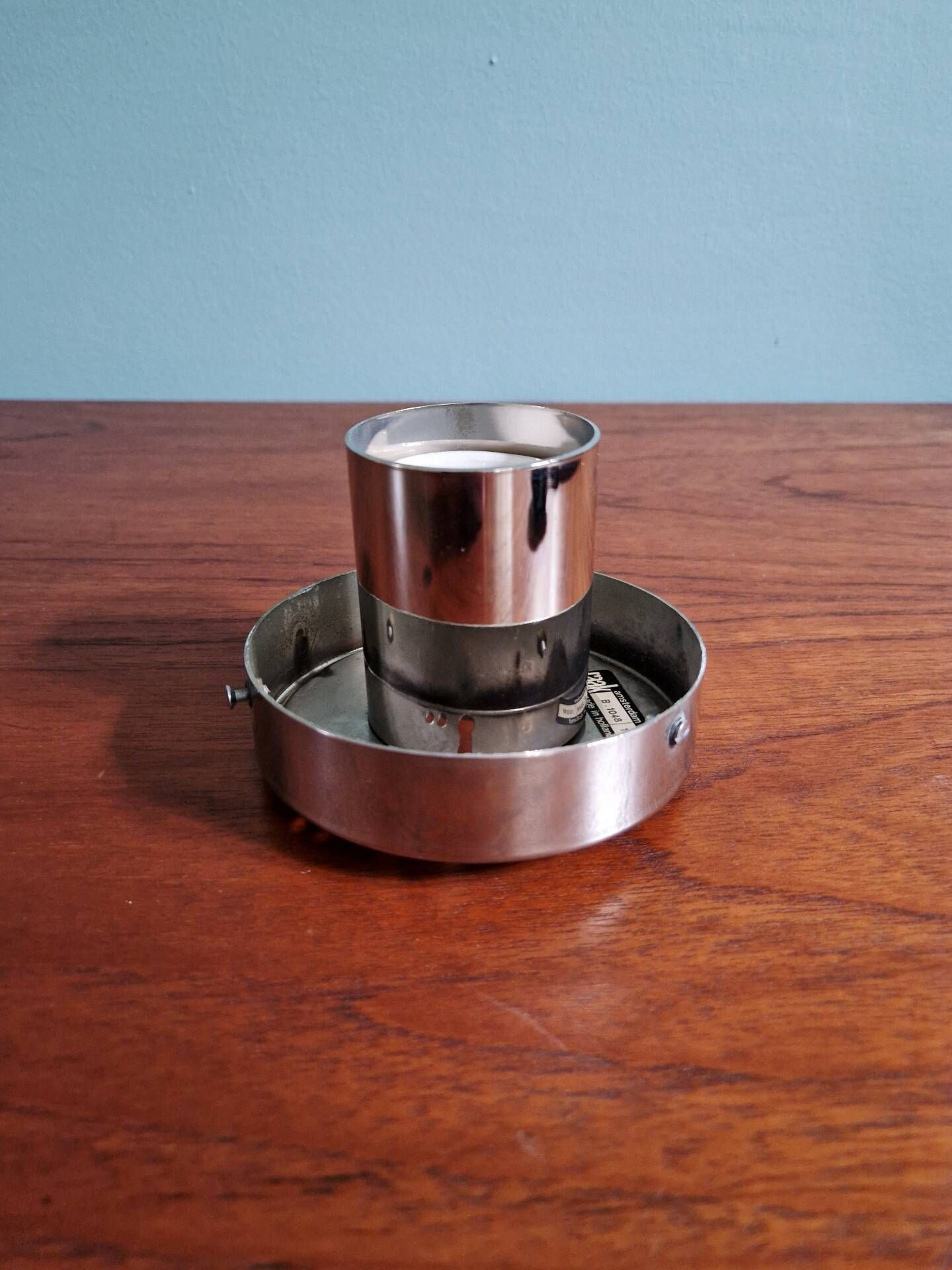 Plafonnier meerpaal en verre bullé transparent, raak amsterdam, 1970