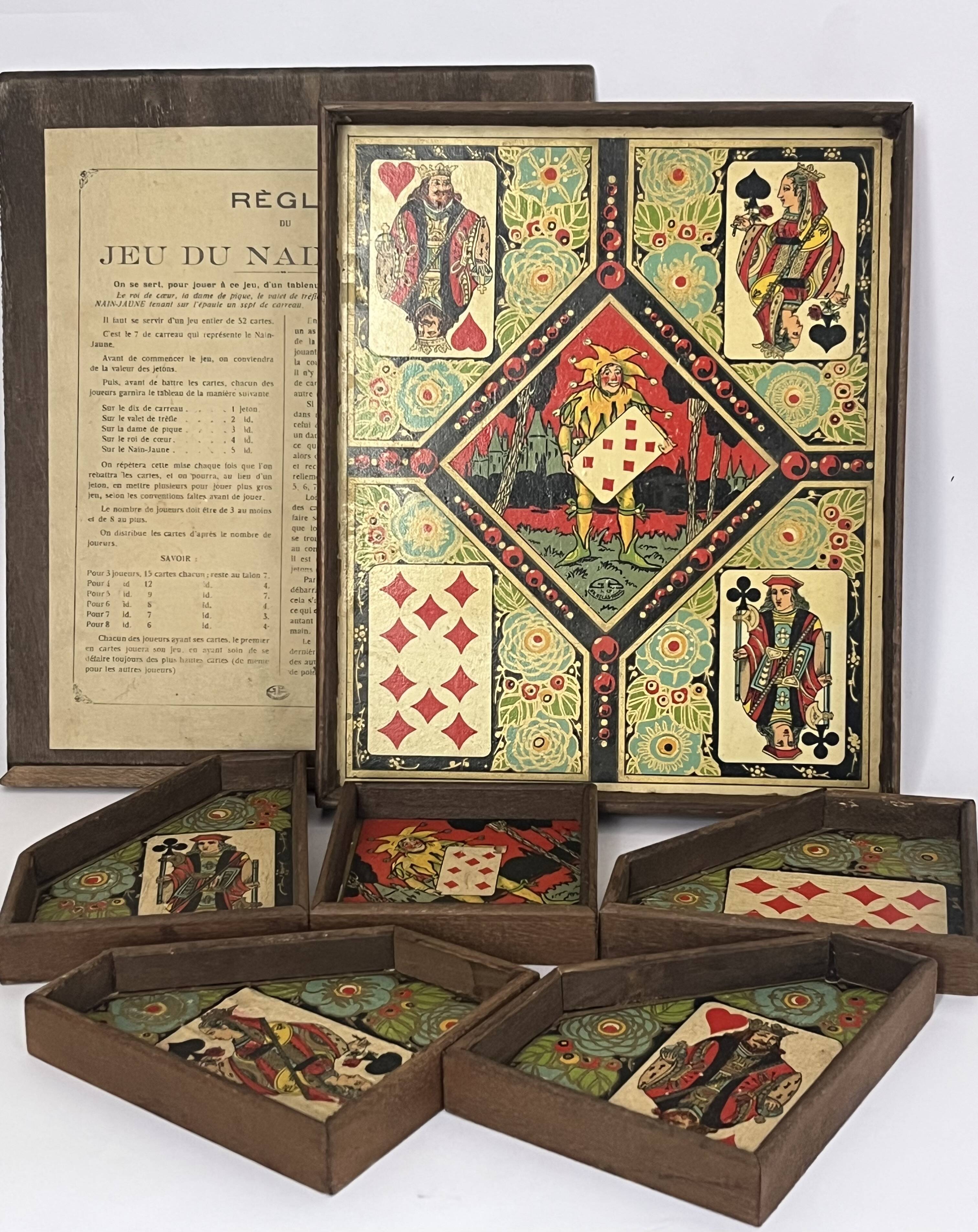 Old game of nain jaune with its bone tokens.