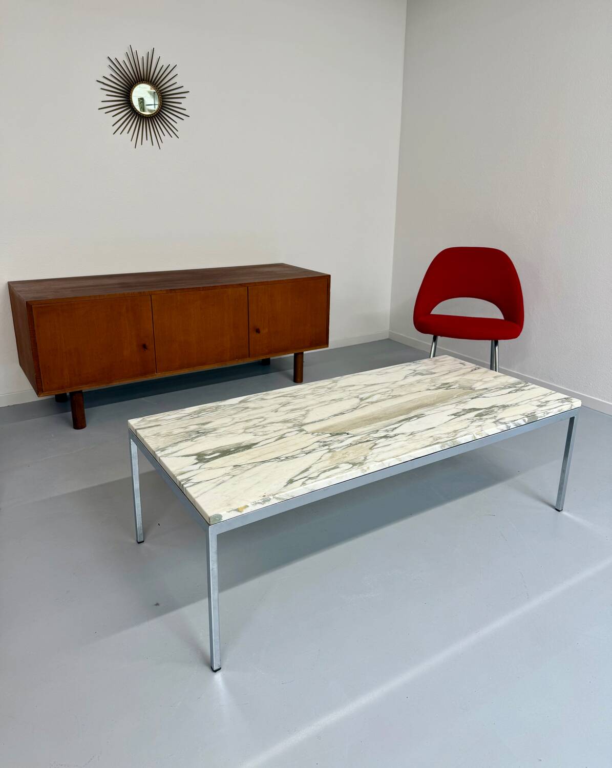 Florence Knoll 70s vintage metal marble coffee table