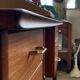 Teak desk on rosewood legs, 60s Norway, vintage