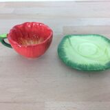 Cup and saucer ceramic flower