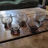 5 Engraved smoked glasses — 70s