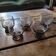 5 Engraved smoked glasses — 70s