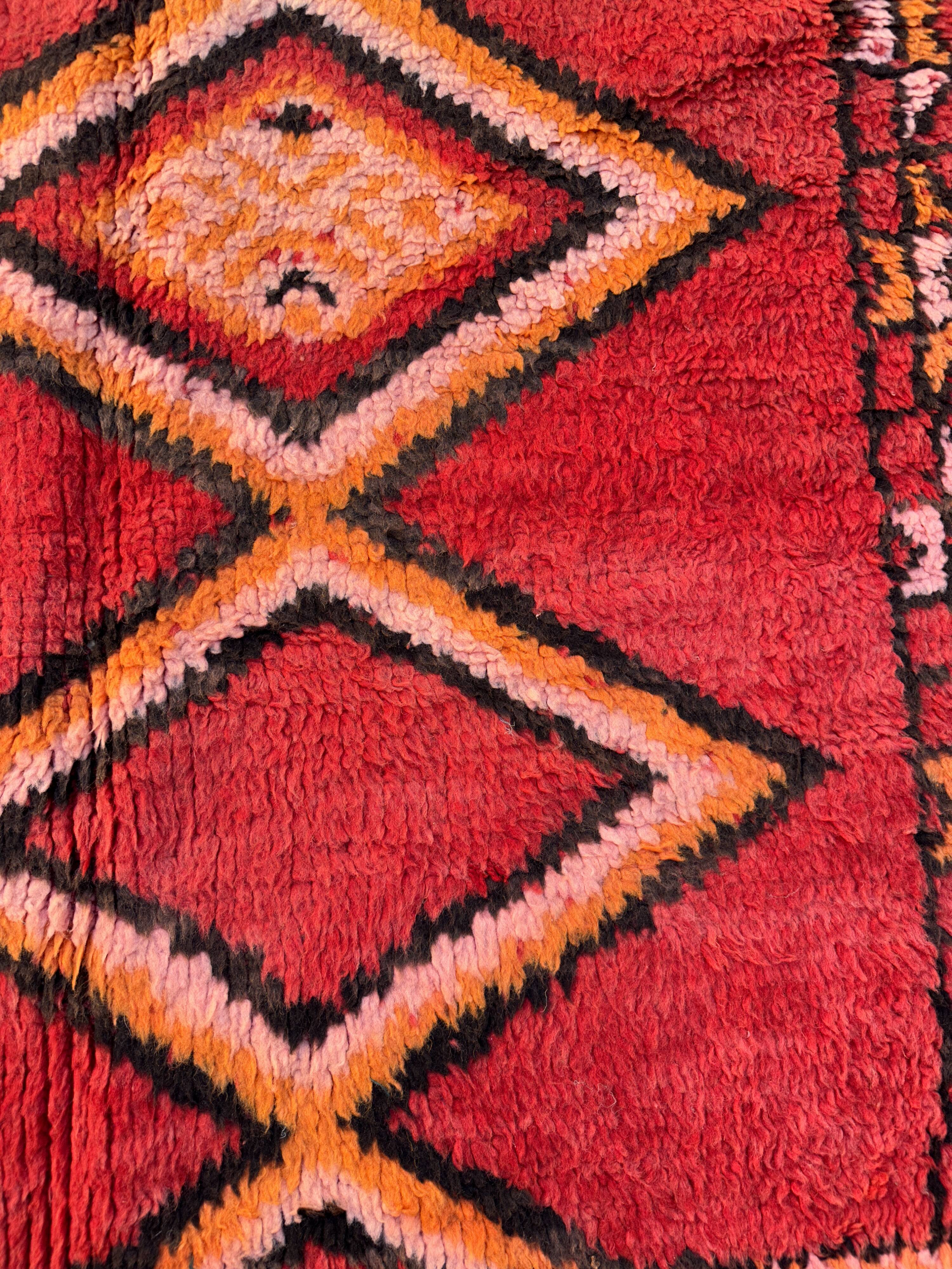 Red Boujad Moroccan rug - 224 x 113 cm