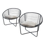 Ensemble de deux chaises longues des années 1950 par Jean Louis Bonnant