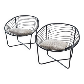 Ensemble de deux chaises longues des années 1950 par Jean Louis Bonnant
