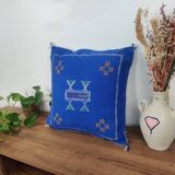 Blue Berber cactus silk cushion