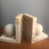 Pair of marble ball bookends